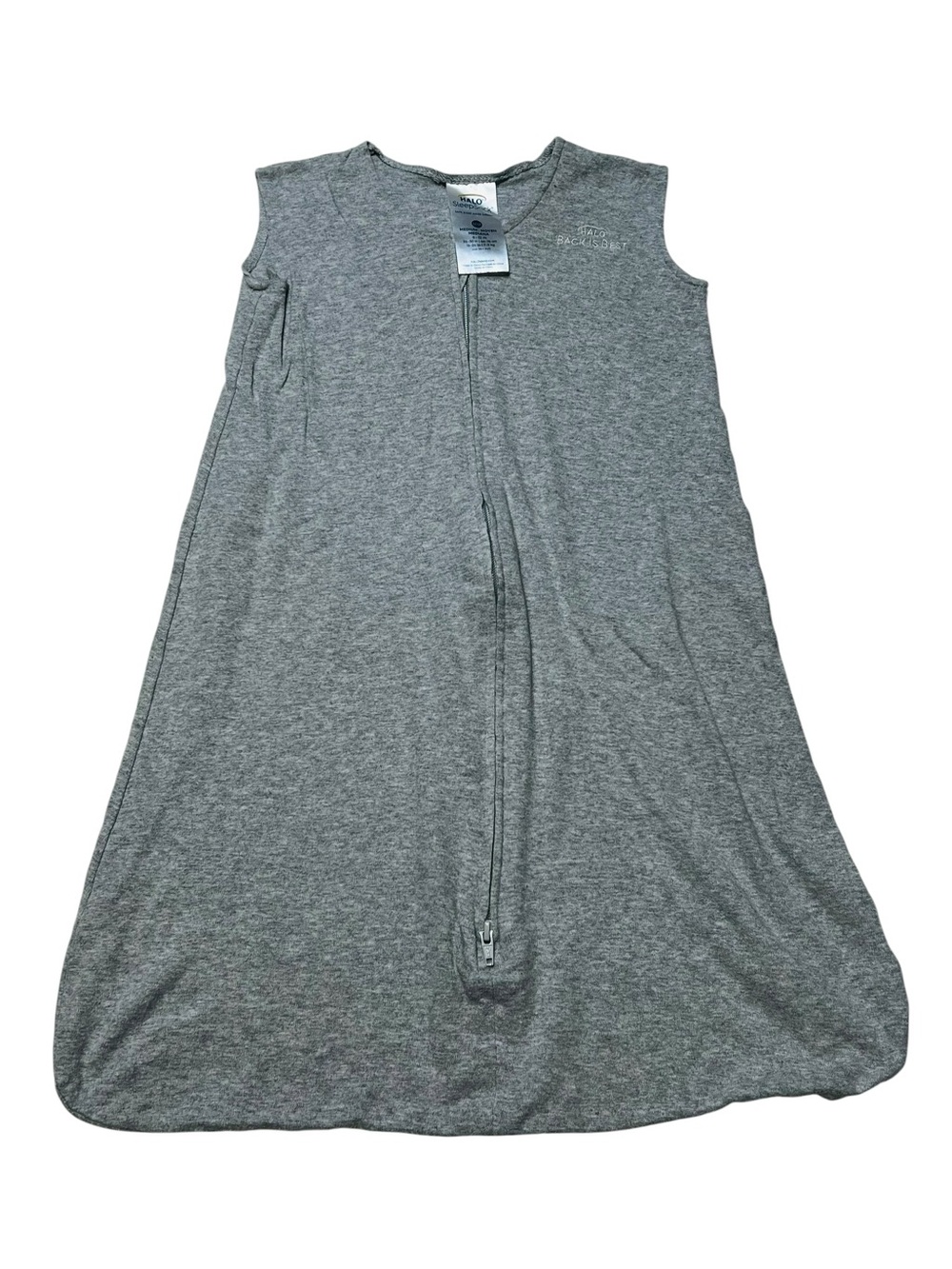Halo Gray Sleeveless Sleep Sack with Front Zipper
